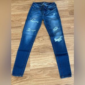 American Eagle Outfitters Women's Dark Blue Skinny Jeans
